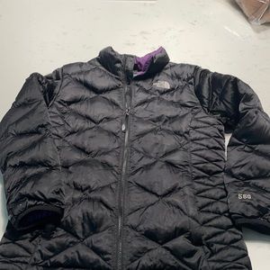 Northface 550 jacket black with purple lining
